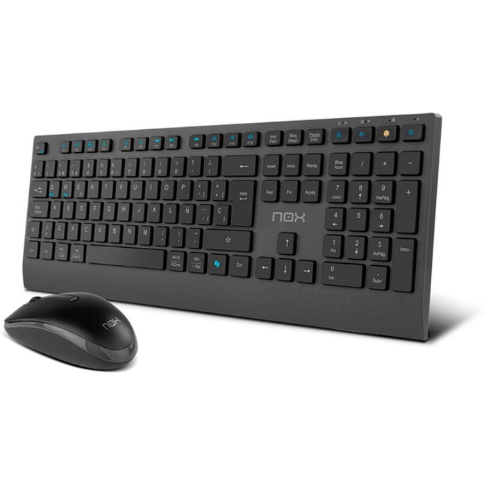NOX Lite Duo Pack de teclado y ratón inalámbricos Negro